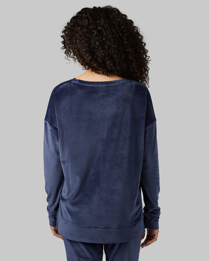 WOMEN'S SOFT VELOUR CREW TOP