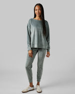 WOMEN'S SOFT VELOUR CREW TOP