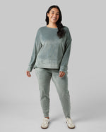 WOMEN'S SOFT VELOUR CREW TOP