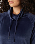WOMEN'S SOFT VELOUR FUNNEL NECK TOP