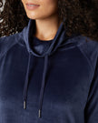 WOMEN'S SOFT VELOUR FUNNEL NECK TOP