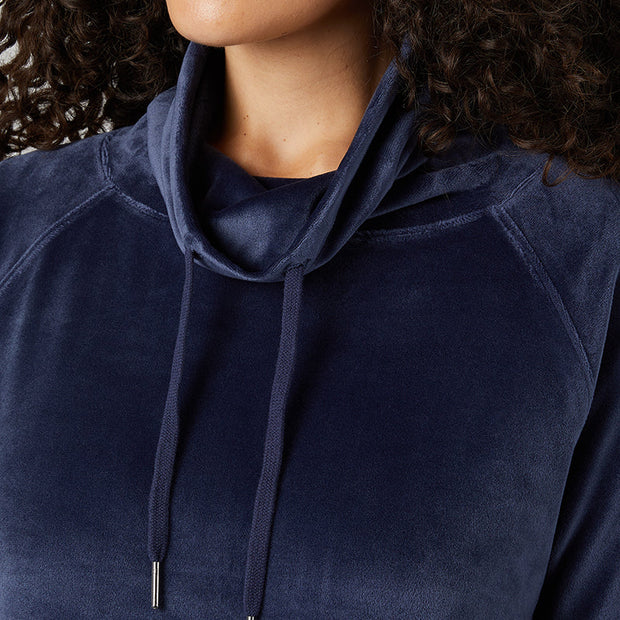 WOMEN'S SOFT VELOUR FUNNEL NECK TOP