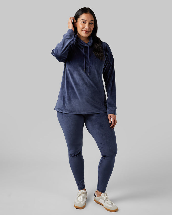 WOMEN'S SOFT VELOUR FUNNEL NECK TOP