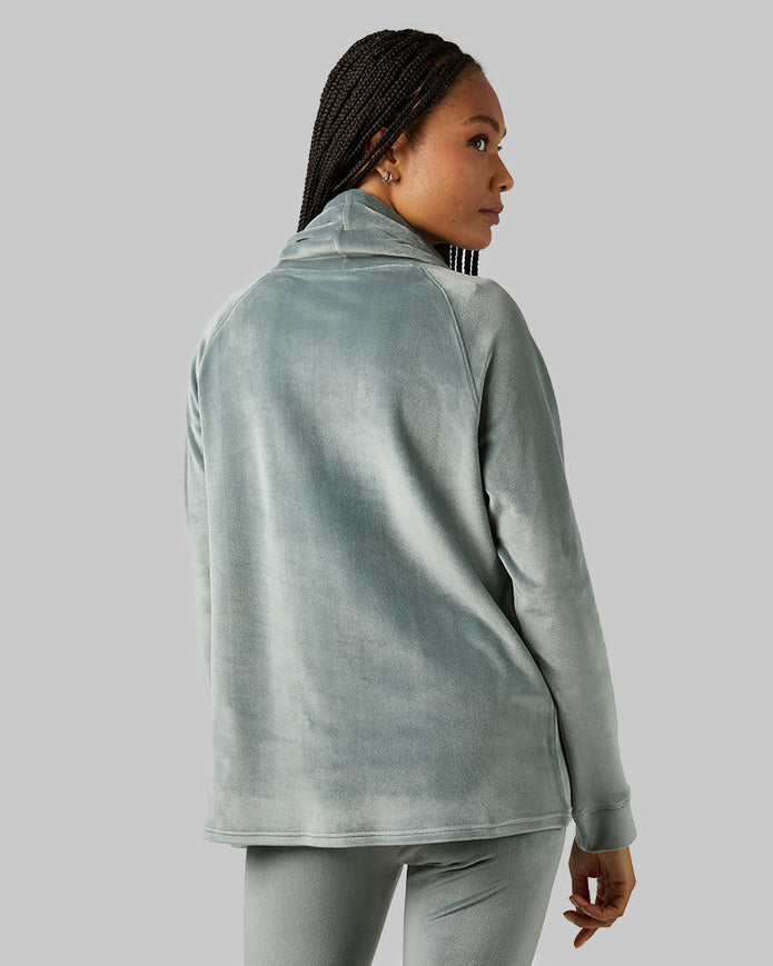 WOMEN'S SOFT VELOUR FUNNEL NECK TOP