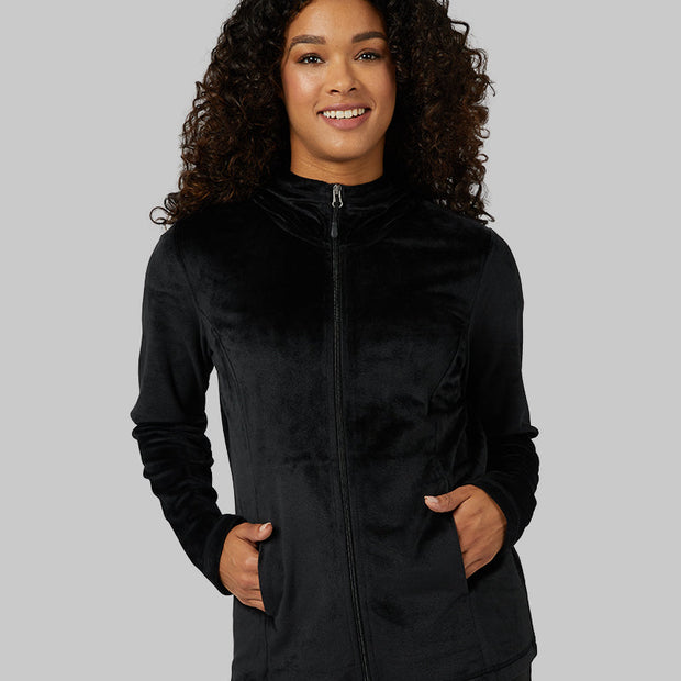 WOMEN'S SOFT VELOUR HOODED FULL-ZIP
