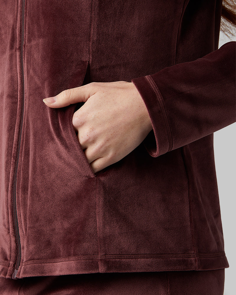 WOMEN'S SOFT VELOUR HOODED FULL-ZIP