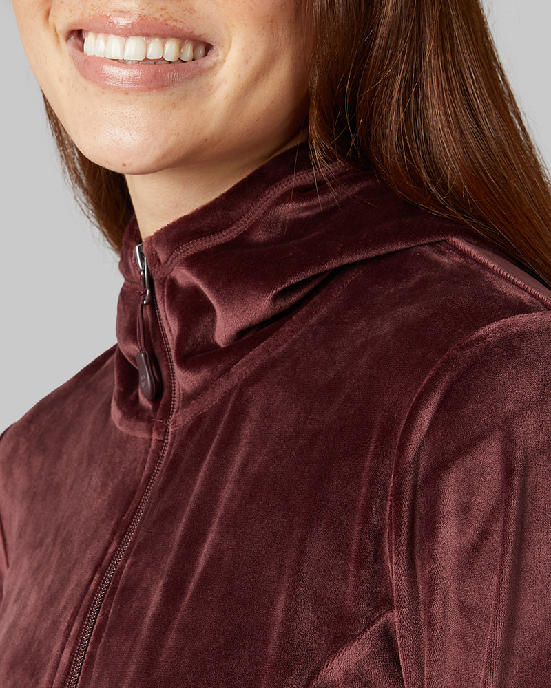 WOMEN'S SOFT VELOUR HOODED FULL-ZIP