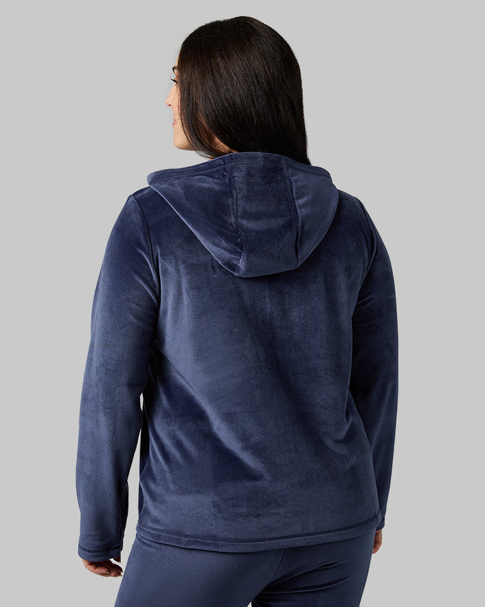 WOMEN'S SOFT VELOUR HOODED FULL-ZIP