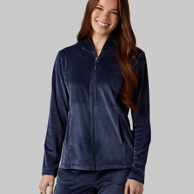 WOMEN'S SOFT VELOUR HOODED FULL-ZIP