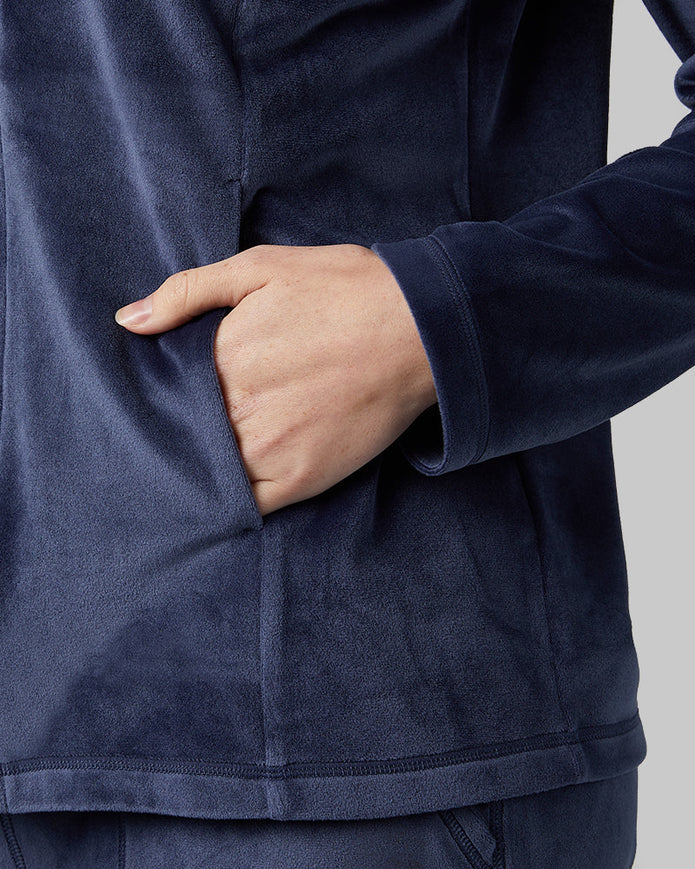 WOMEN'S SOFT VELOUR HOODED FULL-ZIP
