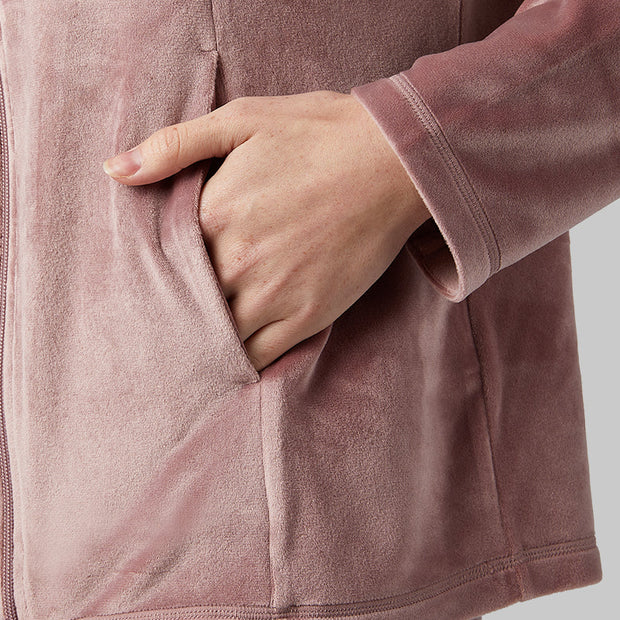WOMEN'S SOFT VELOUR HOODED FULL-ZIP