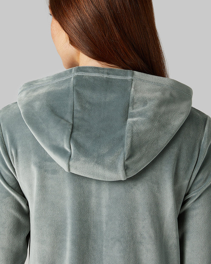 WOMEN'S SOFT VELOUR HOODED FULL-ZIP