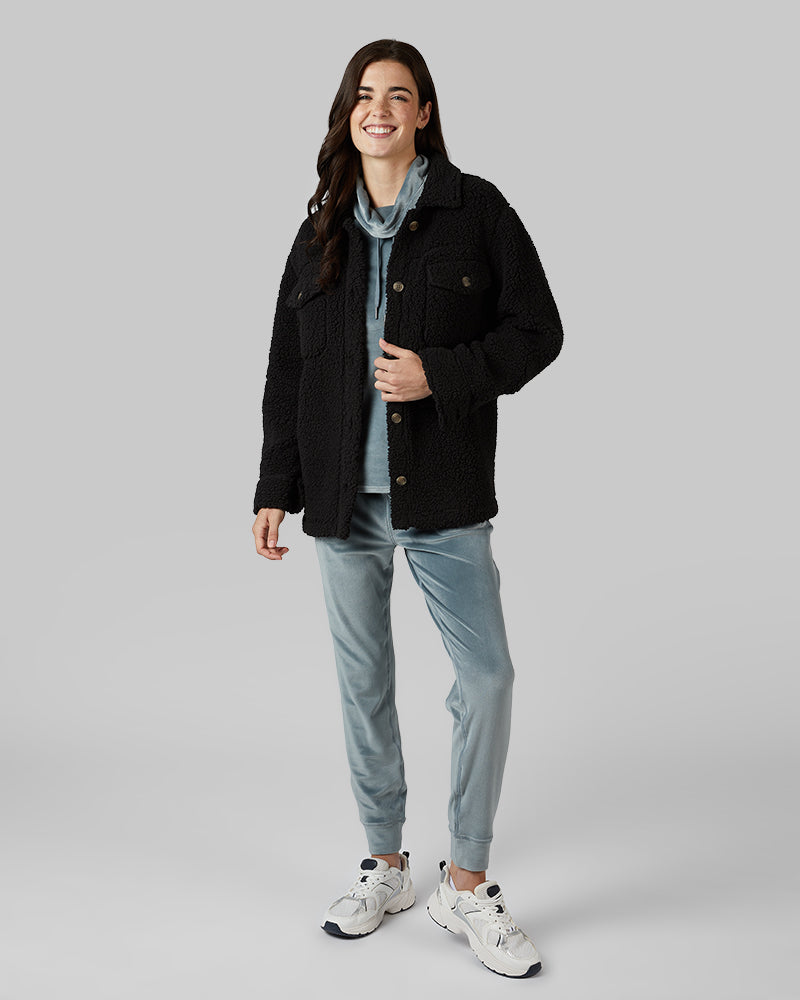 WOMEN'S COZY SHERPA SHIRT JACKET