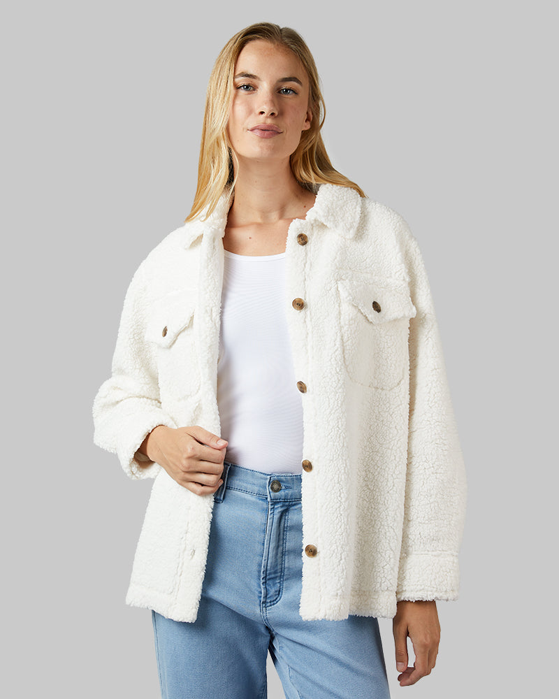WOMEN'S COZY SHERPA SHIRT JACKET