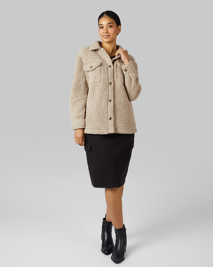 WOMEN'S COZY SHERPA SHIRT JACKET