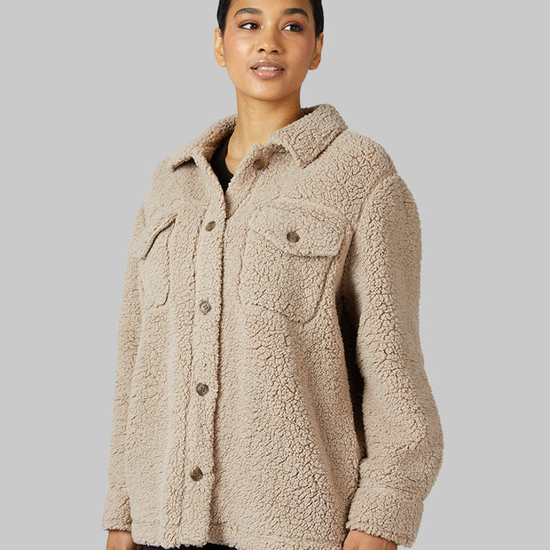 WOMEN'S COZY SHERPA SHIRT JACKET