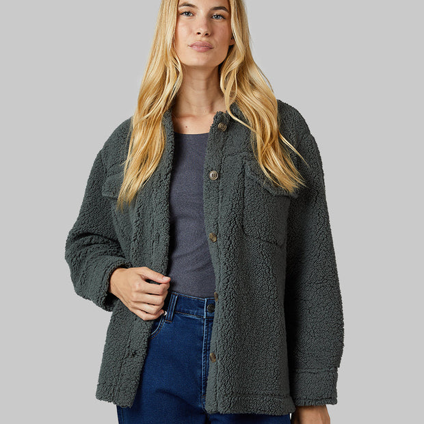 WOMEN'S COZY SHERPA SHIRT JACKET