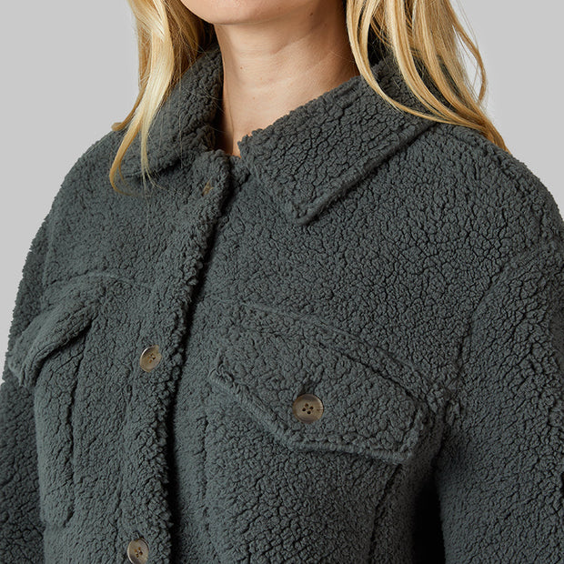 WOMEN'S COZY SHERPA SHIRT JACKET