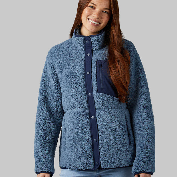 WOMEN'S COZY SHERPA SNAP JACKET