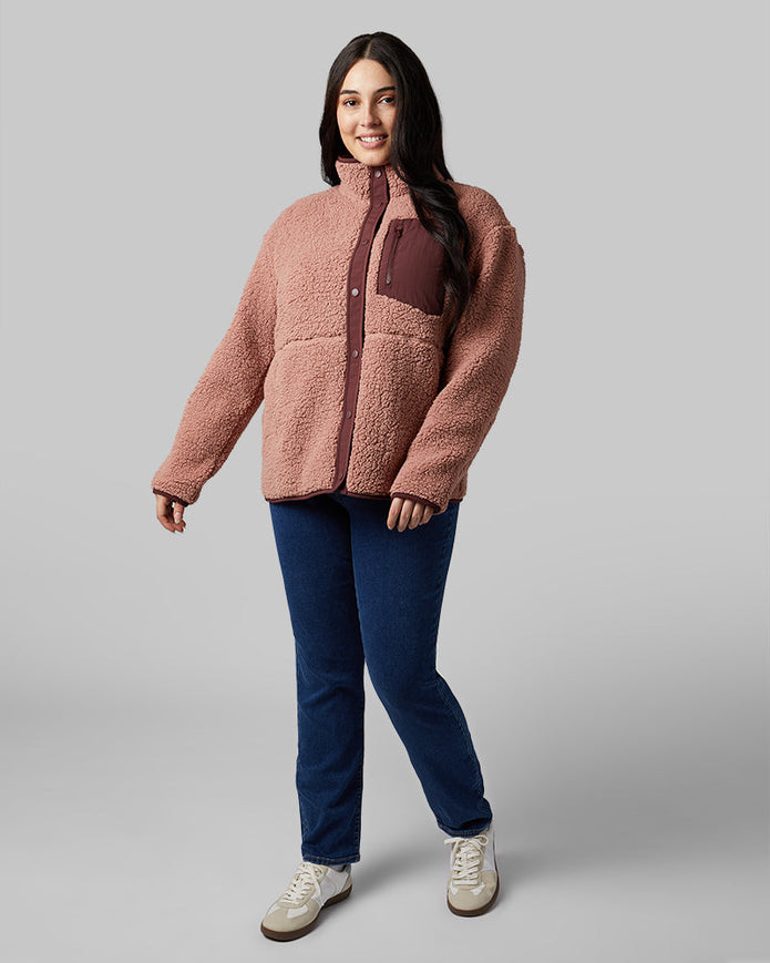 WOMEN'S COZY SHERPA SNAP JACKET