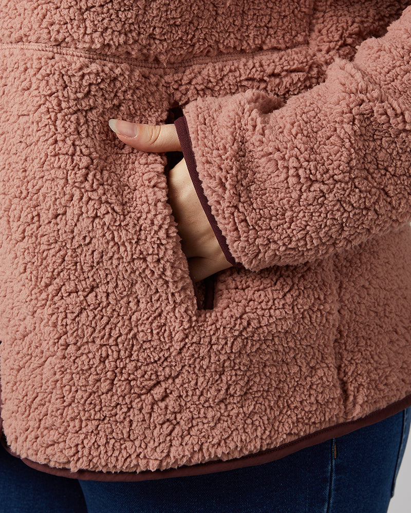 WOMEN'S COZY SHERPA SNAP JACKET
