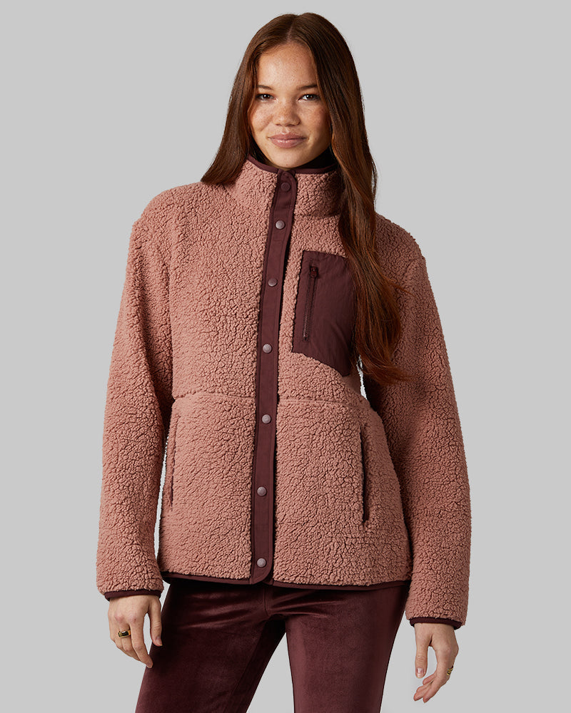 WOMEN'S COZY SHERPA SNAP JACKET