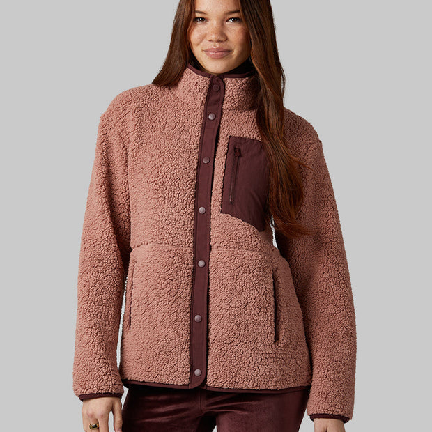 WOMEN'S COZY SHERPA SNAP JACKET