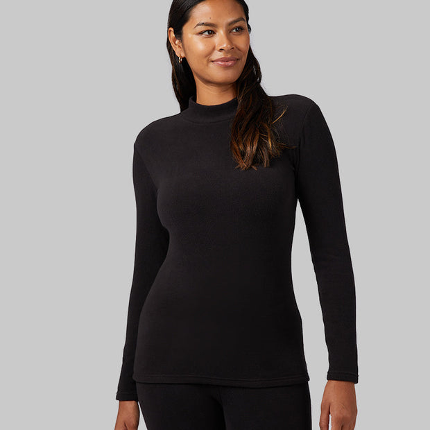 WOMEN'S HEAVYWEIGHT FLEECE BASELAYER MOCK TOP