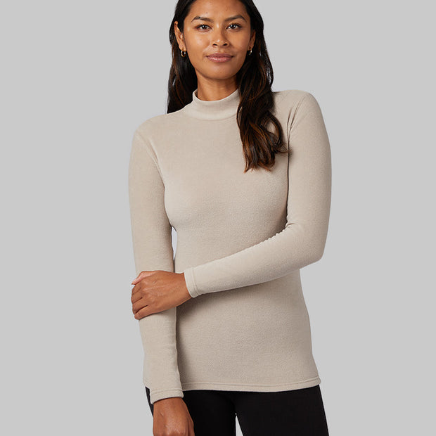WOMEN'S HEAVYWEIGHT FLEECE BASELAYER MOCK TOP