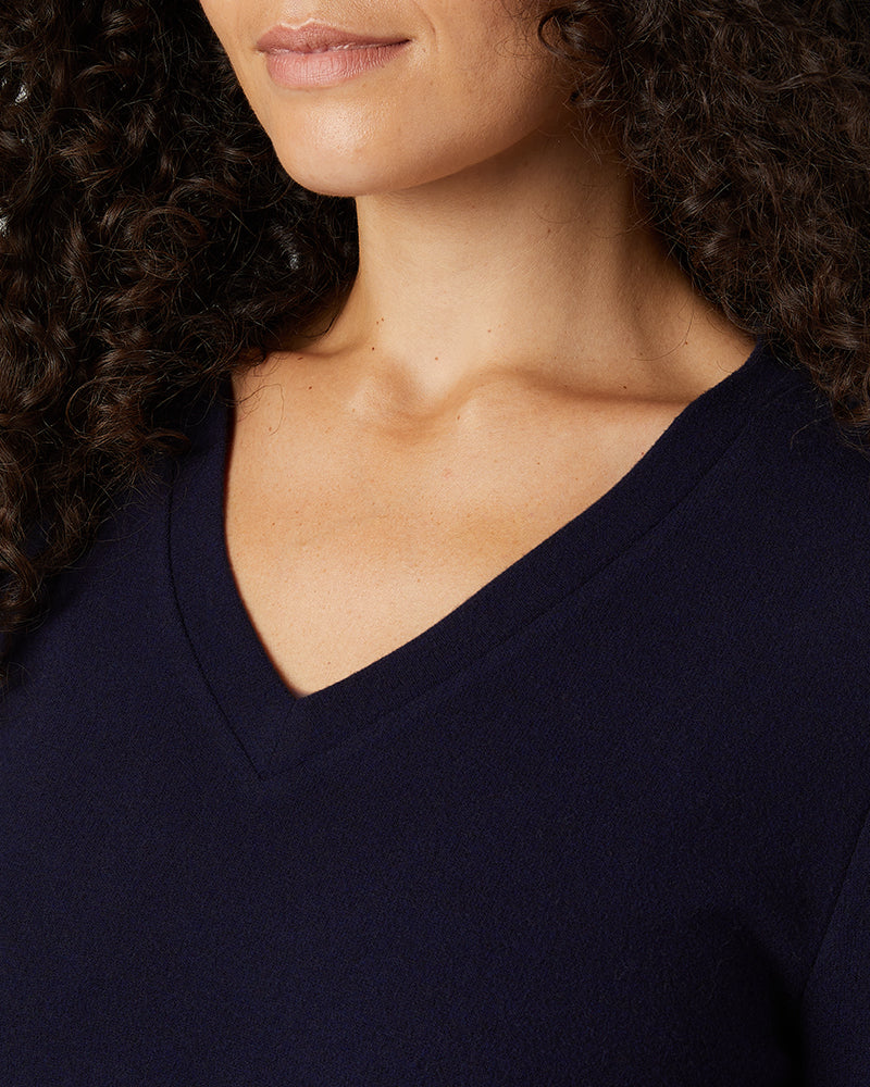 WOMEN'S SOFT SWEATER KNIT VNECK TOP