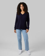 WOMEN'S SOFT SWEATER KNIT VNECK TOP