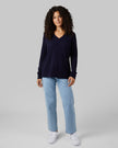 WOMEN'S SOFT SWEATER KNIT VNECK TOP