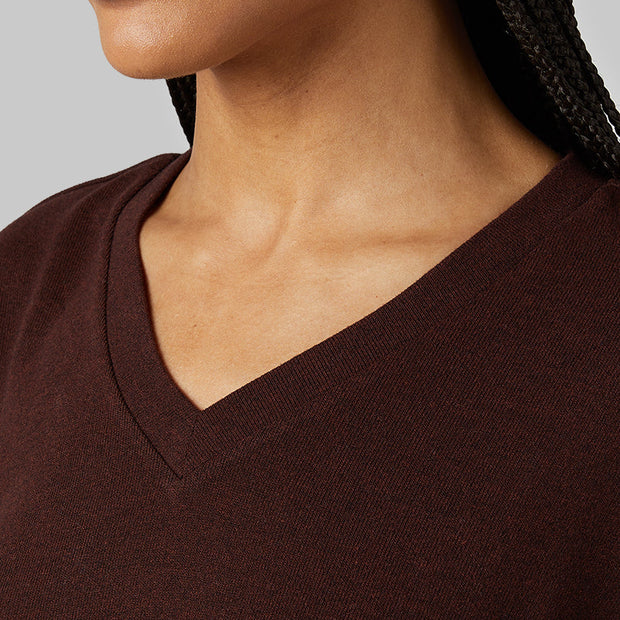 WOMEN'S SOFT SWEATER KNIT VNECK TOP