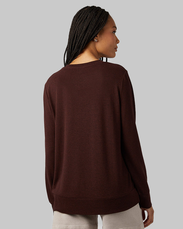 WOMEN'S SOFT SWEATER KNIT VNECK TOP