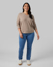 WOMEN'S SOFT SWEATER KNIT VNECK TOP