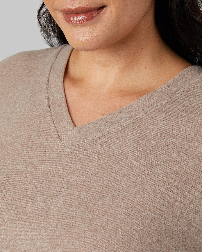 WOMEN'S SOFT SWEATER KNIT VNECK TOP