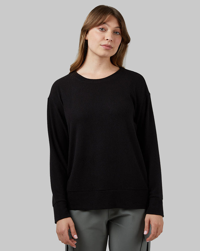 WOMEN'S SOFT SWEATER KNIT CREW TOP