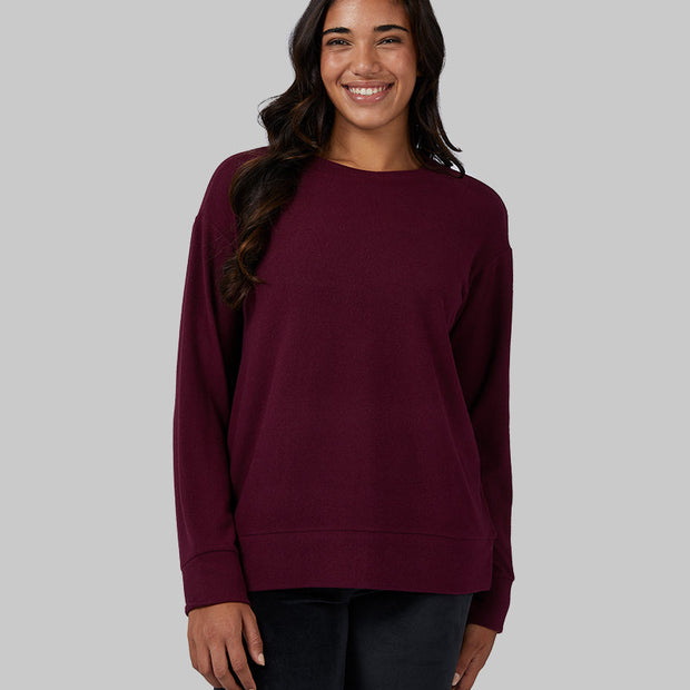 WOMEN'S SOFT SWEATER KNIT CREW TOP