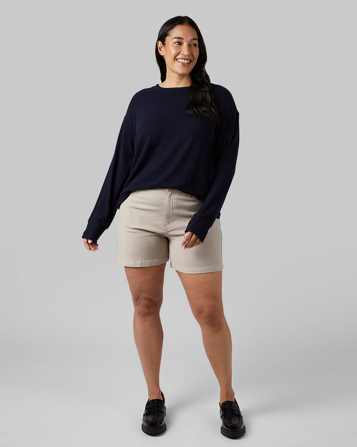 WOMEN'S SOFT SWEATER KNIT CREW TOP
