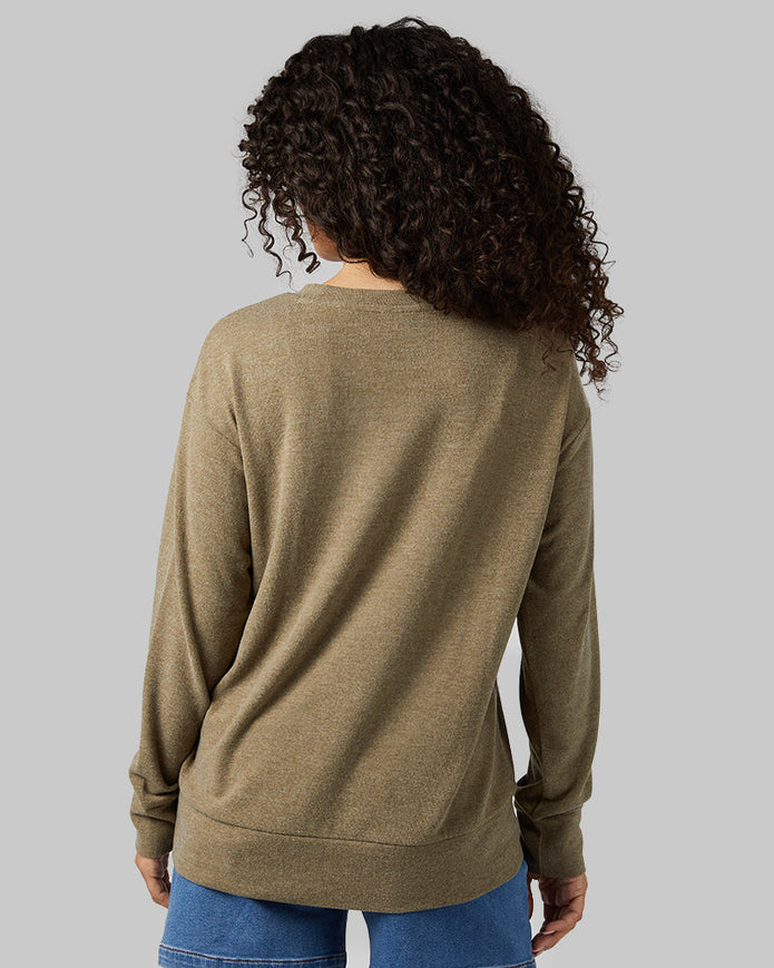 WOMEN'S SOFT SWEATER KNIT CREW TOP