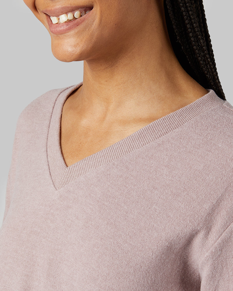 WOMEN'S SOFT SWEATER KNIT VNECK DRESS