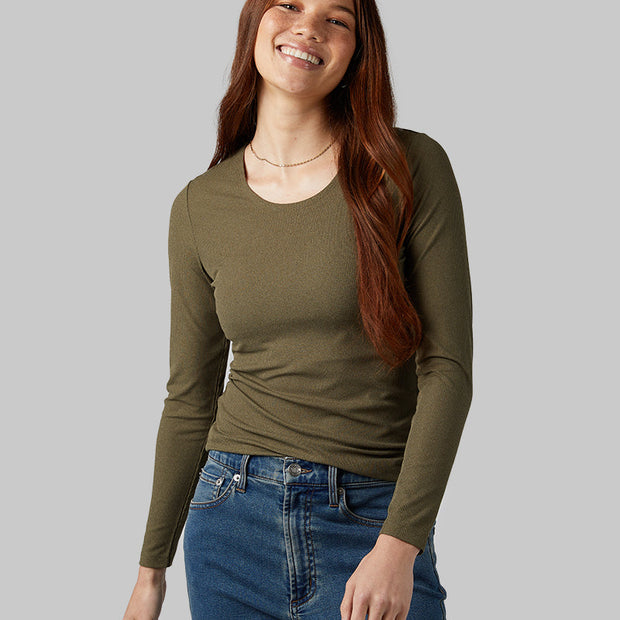 WOMEN'S SOFT RIB SCOOP TOP