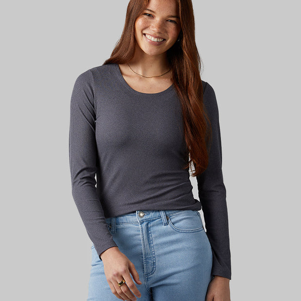 WOMEN'S SOFT RIB SCOOP TOP