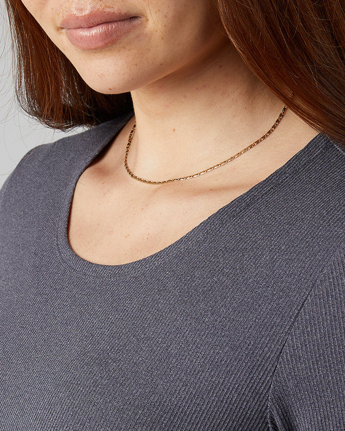 WOMEN'S SOFT RIB SCOOP TOP