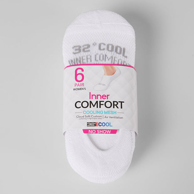 WOMEN'S 6-PACK COOL COMFORT NO SHOW SOCKS