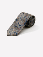 Regular Tie with Paisley Pattern - Toffee