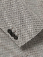 Houndstooth Linen-Blend Blazer