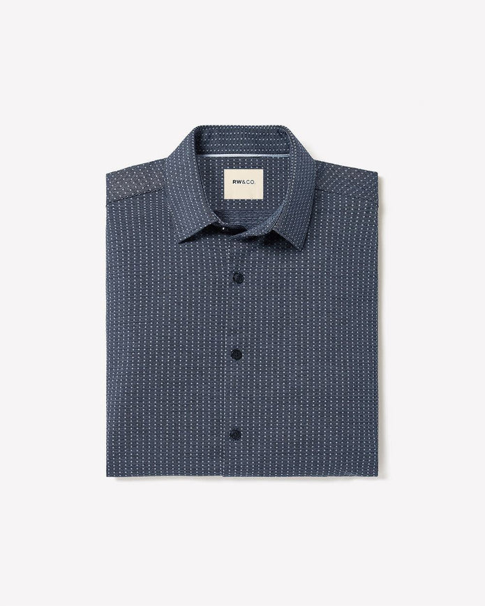 Slim-Fit Knit-Like Dress Shirt