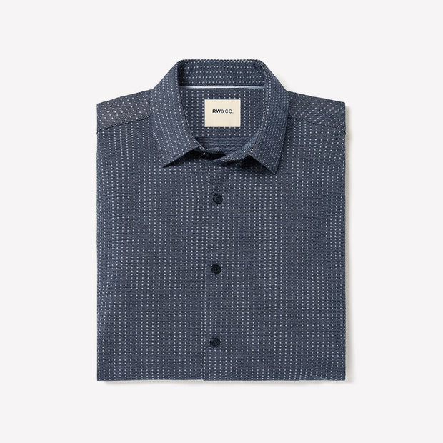 Slim-Fit Knit-Like Dress Shirt