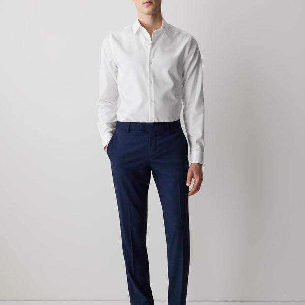 Slim-Fit Solid Supima (R) Cotton Twill Dress Shirt